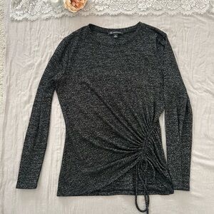 Elegant Black Ruched Women's Top